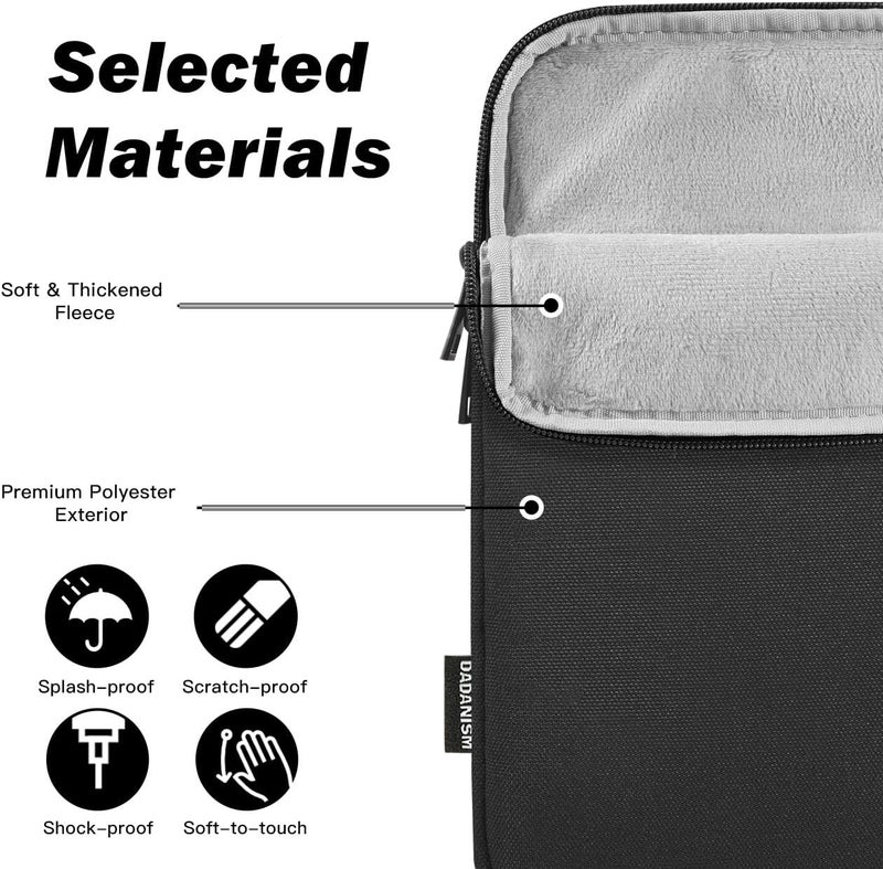 Dadanism 9-11 Inch Tablet Sleeve Bag Carrying Case for iPad (A16) 11th Gen 11", iPad 10th Gen 10.9" Air 5/4, i-Pad Air/Pro 11", i-Pad 9/8/7th 10.2", Galaxy Tab A9+ Plus 11"/S9 FE, Tab M11 11", Black - Image 3
